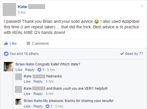 Kate passes Nebraska bar exam