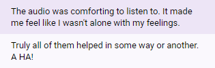 "Truly all of them helped in some way or another. A HA!"