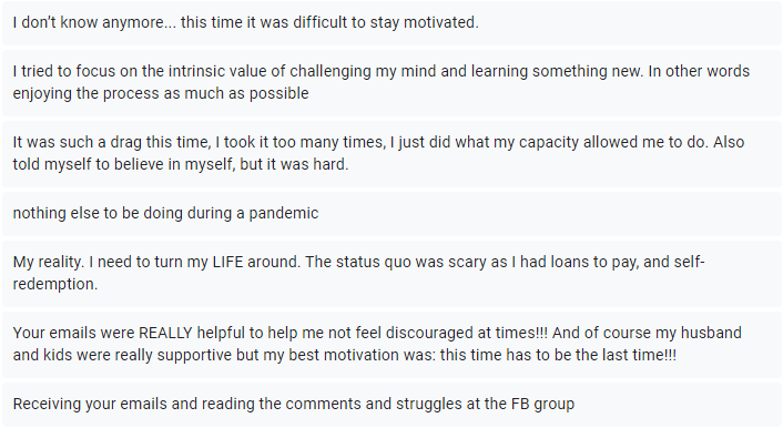 What motivated bar exam takers 4