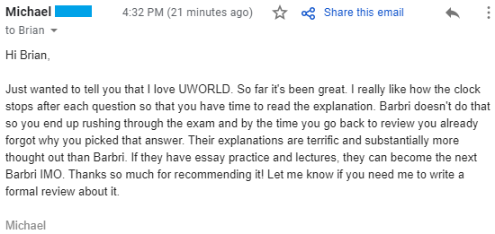 "I've paid for UWorld's subscription and finding it very helpful already!"